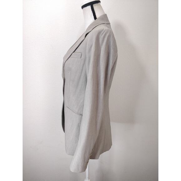 Theory Gray Wool Blend Double Button Notched Lapel Blazer Size 6 - Picture 2 of 10